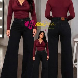Jeans Wide Legs Preto